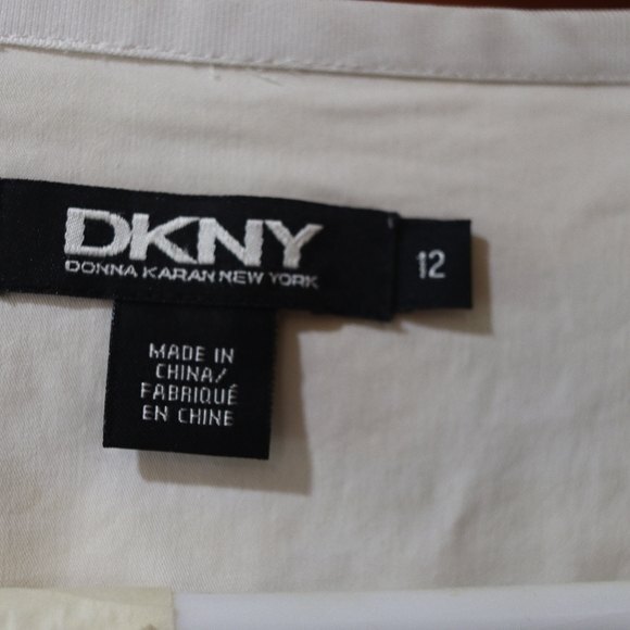 DKNY White Cotton Light Blazer Jacket Tie Front  12 - Picture 9 of 10